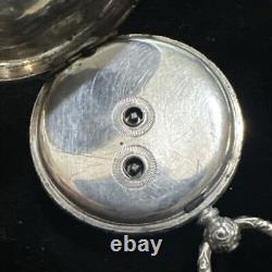 Antique Silver Cased Ladies Pocket Watch E Harris & Co Late 1800's