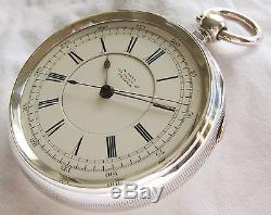 Antique Silver Centre Seconds Chronograph Pocket Watch A. Bell Church Year 1888