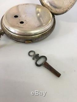 Antique Silver Chronograph Key Wind Pocket Watch 1879 Doctors Watch