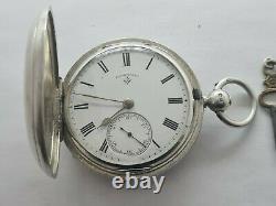 Antique Silver Full Hunter Rotherhams London English Lever Pocket Watch c. 1900