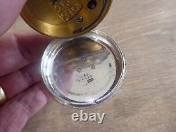 Antique Silver Fusee Gents Pocket Watch Dates C1876