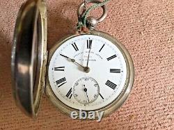 Antique Silver Fusee Key Wind Pocket Watch Foster Of Otley Estate Lot Working