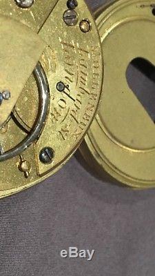 Antique Silver Fusee Pocket Watch 1856 Key Wind