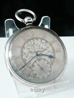 Antique Silver Fusee Pocket Watch, James Forrest of Glasgow, Hallmarked 1883
