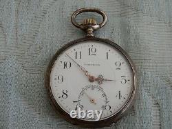 Antique Silver Helios Open Faced Gent's Pocket watch, Spain, Madrid retailed