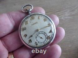 Antique Silver Longines Gents Pocket Watch Working