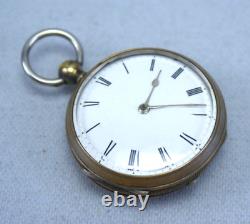 Antique Silver Plated Fusee Pocket Watch C. Brown London 1857