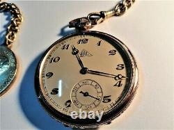 Antique Silver Pocket Watch Ancre With Pinchbeck Chain Stunning