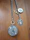 Antique Silver Pocket Watch And Albert Chain
