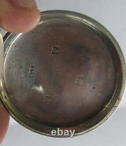 Antique Silver Pocket Watch And Graduated Albert Silver Chain With Fob