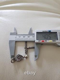 Antique Silver Pocket Watch Double Crank key