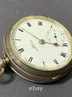 Antique Silver Pocket Watch, Kay & Co Worcester, No Key