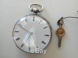 Antique Silver Pocket Watch Key Wind-1/4repetition Repeater-1800's-working-swiss