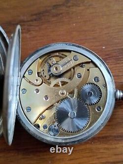 Antique Silver Pocket Watch With Chain. WORKING