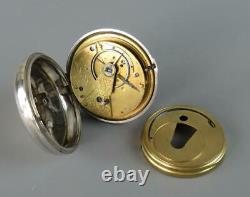 Antique Silver Scottish Fusee Pair Cased Pocket Watch Robt. Murray Lauder 1846