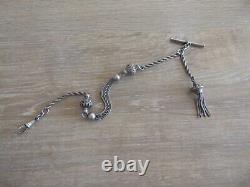 Antique Silver Single Albertina Pocket Watch Chain