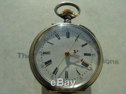 Antique Silver Swiss Two Train Pocket Watch