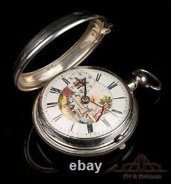 Antique Silver Verge-Fusee Automaton Pocket Watch. Joseph White. London, 1886