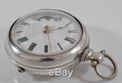 Antique Silver Verge Fusee Pair Cased Pocket Watch James Brand London c. 1825