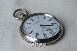 Antique Silver Waltham Ensign 7J. Pocket Watch. Size 14. 1902. Fully Working