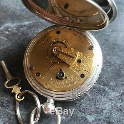 Antique Silver Waltham Pocket Watch 1883 Am. W. Co. 18s 17j Openface