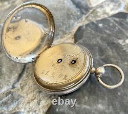 Antique Silver old Cylindre pocket watch 4 Jewels