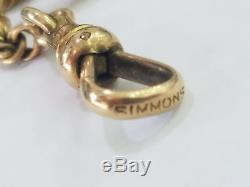 Antique Simmons 14k Solid Yellow Gold Pocket Watch Chain 5435