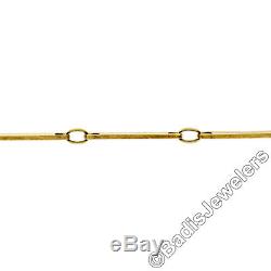 Antique Solid 14k Yellow Gold Long Textured Etched Link 13.5 Pocket Watch Chain