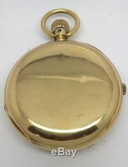 Antique Solid 18ct Gold Half Hunter Pocket Watch By Elkington 124.3g