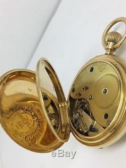 Antique Solid 18ct Gold Half Hunter Pocket Watch By Elkington 124.3g