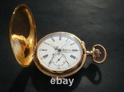 Antique Solid 18k Gold Full Hunter Minute Repeater Chronograph Pocket Watch 1900