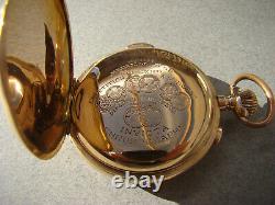 Antique Solid 18k Gold Full Hunter Minute Repeater Chronograph Pocket Watch 1900