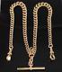 Antique Solid 9ct Gold Graduated Double Albert Watch Chain / Necklace 44.5g