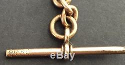 Antique Solid 9K Rose Gold Pocket Watch Chain 25.4 grams