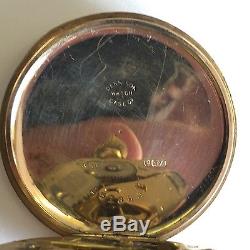 Antique Solid 9ct Gold Full Hunter J W Benson Pocket Watch 1918 16 Jewels D 48mm