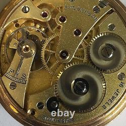 Antique Solid 9ct Gold Full Hunter J W Benson Pocket Watch 1918 16 Jewels D 48mm