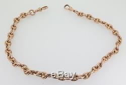 Antique Solid 9ct Rose Gold 40cm Pocket Watch Chain 56.2 grams