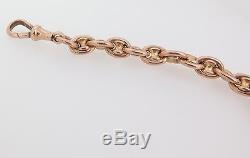 Antique Solid 9ct Rose Gold 40cm Pocket Watch Chain 56.2 grams