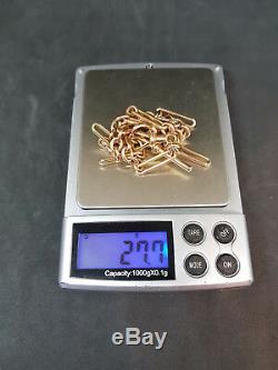Antique Solid 9k Gold Albert Pocket Watch Chain 27.7 G