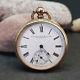 Antique Solid Gold 9k Pocket Fob Watch White Enamel Dial