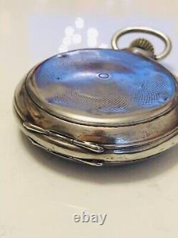 Antique Solid Silver 800 Gents Manual Full Hunter Pocket Watch. Fully Working