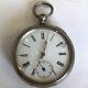 Antique Solid Silver 800 Pocket Watch G. T Cylinder 10 Jewels Working A/f