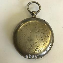 Antique Solid Silver 800 Pocket Watch G. T Cylinder 10 Jewels Working A/F