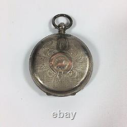 Antique Solid Silver Cased KAY Worcester Large Pocket Watch 4.5cm Face Diameter