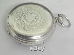 Antique Solid Silver Face And Case English Fusee Pocket Watch 1874 Stunning