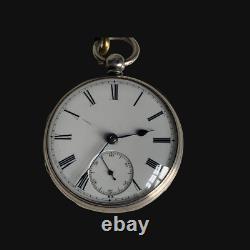 Antique Solid Silver Fusee Pocket Watch For Spares / Repairs