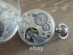 Antique Solid Silver Gents Pocket Watch In Pocket Watch Box / Case Working