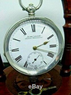 Antique Solid Silver H. Samuel Manchester Acme Lever Pocket Watch 1895