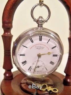 Antique Solid Silver J G Graves Express English Lever Pocket Watch 1904