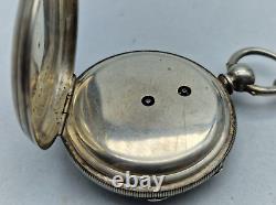 Antique Solid Silver J. Schuler London Pocket & Solid Silver Chain Watch /l031